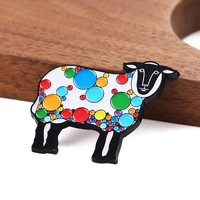 Aimant en métal personnalisé imperméable, motif mouton coloré et mignon, forme sur mesure et impression typographique pour réfrigérateur
