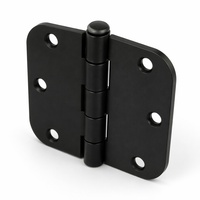 Bisagra de puerta estándar americana de 3.5 pulgadas con esquina de radio de 5/8 pulgadas, bisagra de mortaja completa US19 en negro mate