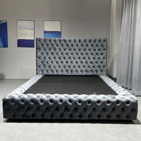 Vente en gros bon marché d'un ensemble de lit à cadre en bois moderne Lit King Size Double Queen en bois Mdf Ensemble complet pour chambre à coucher Meubles