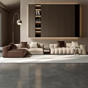 Italian design home leather industrial type modular modern living room furniture sofa