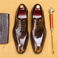 Chaussures Oxford habillées en cuir véritable de haute qualité pour hommes, à enfiler, pour l'hiver, à bout pointu, confortables et rehaussantes