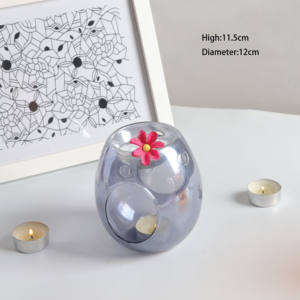 حامل شموع ومعطر زيتي زجاجي بورسليكات مقاوم للحرارة بتصميم آرت ديكو للبيع بالجملة مباشر من المصنع - Product Image 3