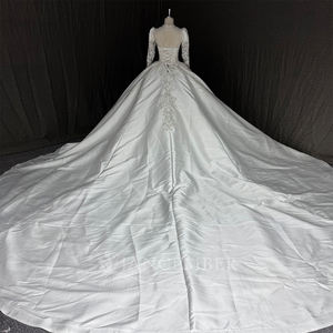 Robe de mariée de luxe Jancember MN304 à col haut, manches longues, robe de mariée perlée, robe de bal, Vestido De Novia, <span class=keywords><strong>mariage</strong></span> royal - Product Image 4