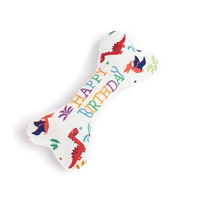 Jouet de chien de compagnie joyeux anniversaire à mâcher sur le thème du cadeau en peluche grinçant