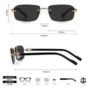 サングラス<span class=keywords><strong>2025</strong></span>女性メタルトレンディなサングラスファッション女性レディデザイナーアイウェアシェードサングラスライムレスサングラス男性 - Product Image 3