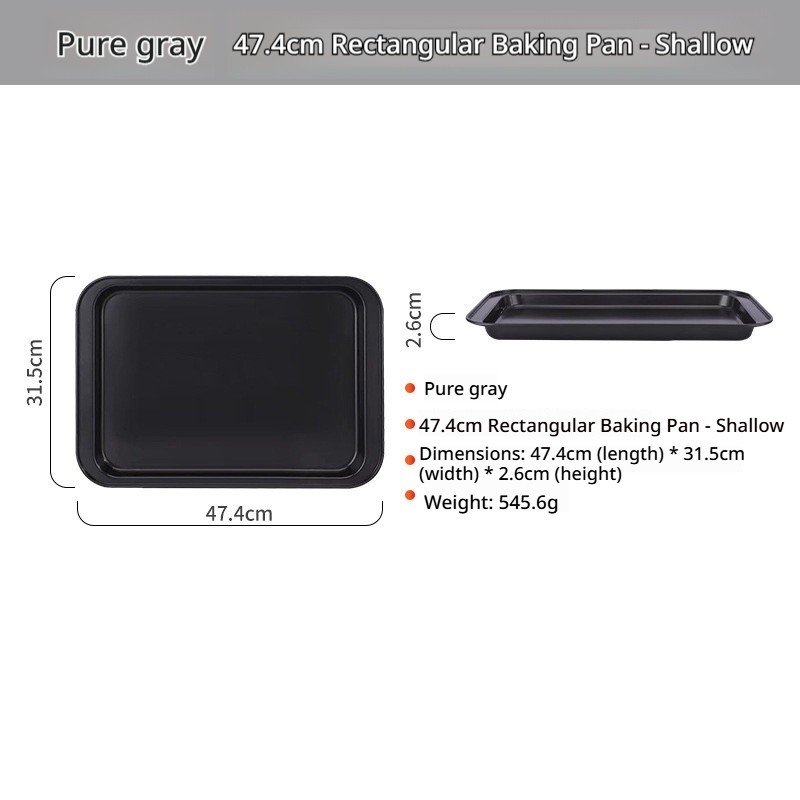 Plat de cuisson rectangulaire 47 cm léger