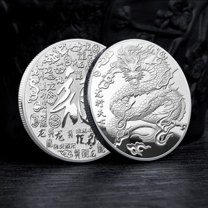 China <span class=keywords><strong>Zodiac</strong></span> Sign Dragon Lucky Souvenir Collectables 24K Gold Silver Plated Coin para <span class=keywords><strong>comprar</strong></span> - Product Image 2