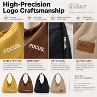 Sac fourre-tout Taslon en stock avec option de logo personnalisé, sac à bandoulière Hobo pour le commerce de détail, la vente en gros et les commandes en vrac, fourniture OEM