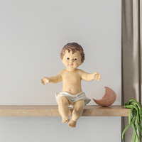 Petite résine religieuse peinte à la main thème de l'amour saint enfant bébé jésus mangeoire saint figurine ornement de pâques