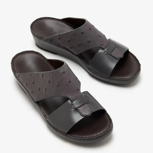 Ostrich Leather Sandal Italy Premium Exotic Leather Ramadan Luxury Footwear Dubai Slipper Handmade Arabic Sandals for Men - Product Image 1