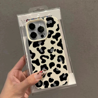 Coque de protection personnalisée en TPU et PU à motif léopard pour iPhone 17, 16, 15 Pro Max, 17 Air