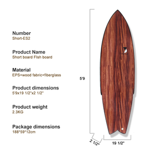 Handmade Surfboard Wood Grain EPS Fiberglass Resin Comfortable Riding for Adult Surfer Short-ES1 Handmade Surfboard Wood - Product Image 1