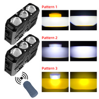 Système d'éclairage auxiliaire extérieur pour voiture à trois lentilles LED, 3000k 6000k, lumière de calandre pour voitures et motos