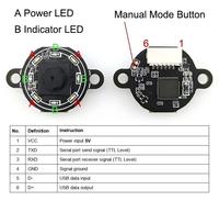 Module de scanner de codes-barres GM861XS-0 USB UART 1D 2D QR DC5V avec LED blanche verte, prend en charge PDF417 pour Arduino