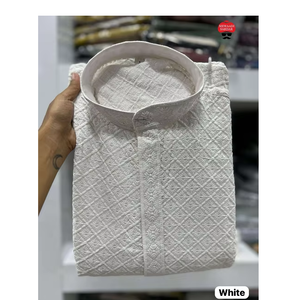 Kurta Pajama Tradicional Étnica para Hombre, Estilo Seda, Hecha a Mano en Pakistán e India, para Bodas y Fiestas - Product Image 1