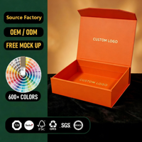Boîte pliable personnalisée avec estampage à chaud couleur orange, boîte cadeau magnétique irrégulière de qualité supérieure pour bracelets