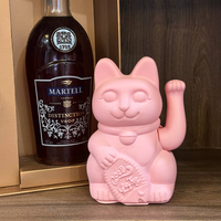 Chat porte-bonheur Feng Shui en plastique écologique de 15 cm, agitant la main, pour la décoration intérieure