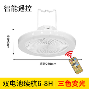 Ventilateur de plafond LED moderne encastré, moteur DC 3 vitesses, télécommande, lumière blanche neutre 4000K, corps PC+copper, 85-265V, CRI élevé 90 - Product Image 3
