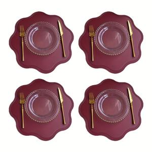 Creative Peony Flower Modern Style Eco-Friendly Gold Plated Leather Home Cup Mat Table Mat <b>Thermal</b> Insulation Meal Mat - Product Image 6