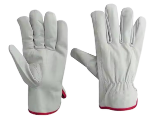Guantes de Trabajo de Piel de Cabra Baratos para Hombre, Guantes de Conducción de Piel de Cabra Blanca, Guantes de Seguridad para la Construcción, Muñeca Elástica de 25 cm, Duraderos y Transpirables - Product Image 1