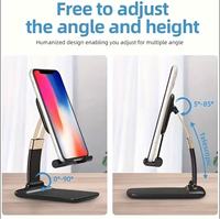 Support de téléphone portable en métal, support pliable réglable multi-angles pour smartphones et tablettes