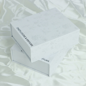 Custom Logo White Rigid Cardboard Magnetic Gift Box Book Shape with Embossing for Loose Powder <b>Face</b> Cream Nail <b>Polish</b> Oil & Eye - Product Image 2