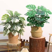 Vente chaude Plantes Artificielles D'intérieur En Pot Plante D'intérieur Tropical Faux Fromage Plante Artificielle Colorée Monstera Plantes