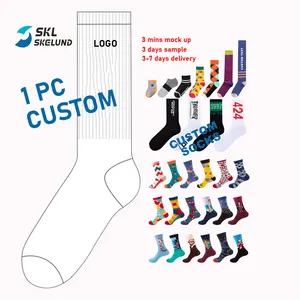 2022 Latest Happy Socks Custom Logo Made Happy Socks Design Your Own Striped Men Women Custom Printing Designer Colourful Socks