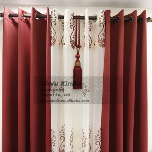Rideaux occultants <span class=keywords><strong>de</strong></span> luxe brodés 4 pièces pour salon, style américain - Product Image 2