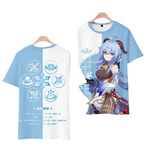 T-shirt à manches courtes Genshin Impact Anime : Klee, Keqing, Ganyu, <span class=keywords><strong>Hu</strong></span> <span class=keywords><strong>Tao</strong></span>, Xiao, Venti - Cosplay 2D pour hommes et femmes - Product Image 5
