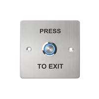 Bouton de sortie en acier inoxydable de 12 mm avec lumière LED, interrupteur de sortie de porte, bouton-poussoir pour accès d'urgence