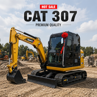 Mini-excavatrice sur chenilles Cat 307 à bas prix, durable, 7 tonnes, compacte, pour la construction urbaine et les opérations sur sites étroits