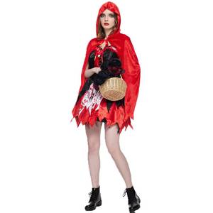 En stock: Nuevo disfraz clásico de Caperucita Roja sangrienta y aterrador para Halloween, ideal para actuaciones escénicas, venta al por mayor. - Product Image 2