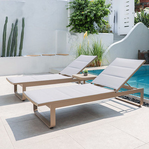 Chaises longues en aluminium léger bon marché ensemble <span class=keywords><strong>de</strong></span> meubles <span class=keywords><strong>de</strong></span> patio <span class=keywords><strong>de</strong></span> <span class=keywords><strong>jardin</strong></span> chaises longues élégantes <span class=keywords><strong>de</strong></span> plage en métal pour les hôtels extérieurs - Product Image 6
