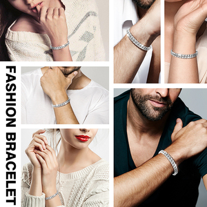 Tendance Hardcore Métal Hip Hop Hommes Chunky Bracelet De Luxe 18K Plaqué Or En Acier Inoxydable Cubain Chaîne Bracelet pour Hommes - Product Image 5