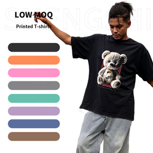 Camiseta unisex ShengShi, lavado ácido, cuello redondo de gran tamaño, 320g, trabajo Retro personalizado sin encogimiento con logotipo personalizado, camiseta a granel para equipo - Product Image 1