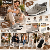 Baskets basses taupe à texture grainée, perforations sur l'embout, semelle intermédiaire épaisse et semelle à crampons, chaussures décontractées pour hommes