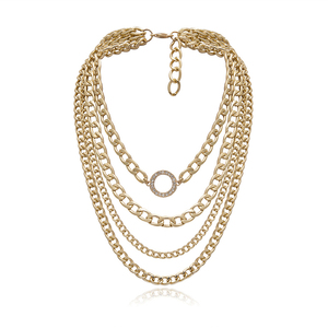 Trendz Retro geométrica de pesado collar conjunto de joyas con colgante de diamantes de imitación collar - Product Image 2