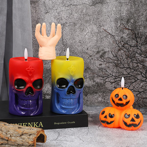 Decorazioni di Halloween: Lanterne a <span class=keywords><strong>Zucca</strong></span>, Ornamenti Luminosi in Plastica, Oggetti di Scena Originali a Forma di Teschio, per Interni e <span class=keywords><strong>Bar</strong></span> - Product Image 3