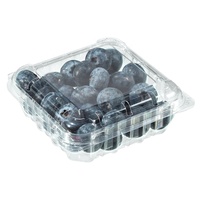 Conteneur en plastique PET transparent jetable de 125 g pour myrtilles, boîte d'emballage pour fruits frais à emporter