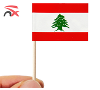 Drapeaux miniatures du Liban en papier et bois, 2,5 x 3,5 cm, avec impression personnalisée du logo, vente en gros