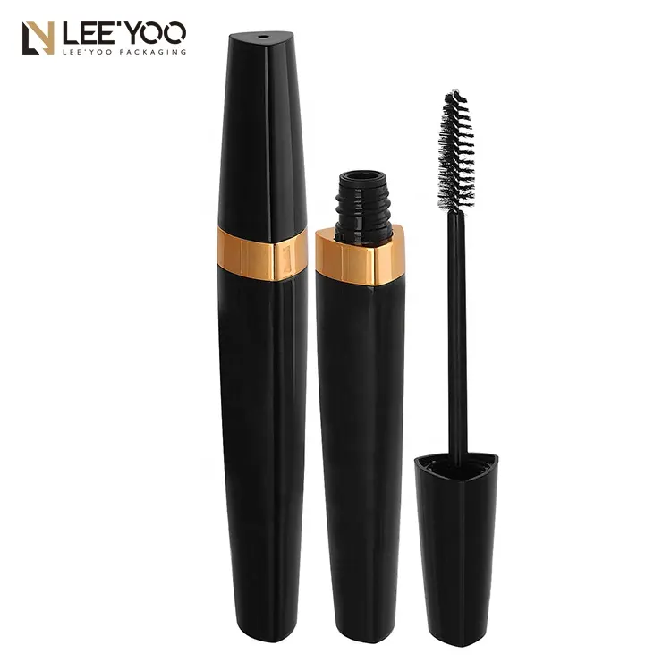 Dreieck Mascara Tube mit Pinsel billige Mascara Flasche maßge schneiderte Kunststoff Kosmetik Verpackung Tube