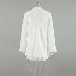 QINSI Autumn Plaid Women Nightwear Pajamas O Neck Full Sleeves <strong>Top</strong> Lace up <strong>Vest</strong> Shorts 3 Piece Pajamas Casual Lounge Wear Set - Product Image 4