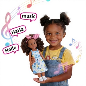 Muñeca Negra Africana de 41 cm, Muñeca Inteligente de Vinilo que Habla, Juguete Infantil, Compañera de Sueño Relajante para Niñas de 0 a 24 Meses - Product Image 1