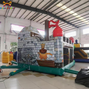 Grand château gonflable commercial à thème château médiéval, en PVC, facile à installer pour les fêtes en plein air, pour enfants - Product Image 3