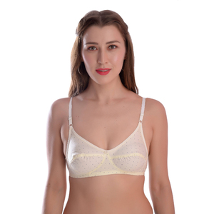 Soutien-gorge à bonnets couvrants imprimé en pur coton pour femme |   Coton non extensible avec finition brillante |   Sangles réglables |   U-Back |   Fermeture au dos - Product Image 1
