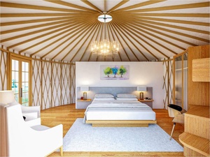 <span class=keywords><strong>Yurta</strong></span> Moderna Sinoyurt, Casa de Lujo Estilo Mongol, <span class=keywords><strong>Yurta</strong></span> de 5m 6m, Tienda de Campaña Glamping para Acampar - Product Image 5