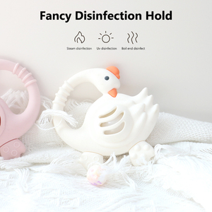Hochet pour bébé en silicone souple, jouet de dentition sans BPA, qualité alimentaire pour les nourrissons de 0 à 6 mois, jouet sensoriel de développement - Product Image 5