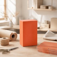 Boîte cadeau pour thé personnalisée, boîte en papier ondulé kraft avec impression de logo, couleur orange crème mat, vente en gros