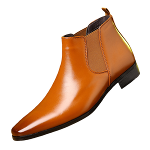 Bottes Chelsea pour hommes, grandes tailles <span class=keywords><strong>39</strong></span>-48, bottes à enfiler avec côtés élastiques, bottes à la mode décontractées de style britannique - Product Image 1